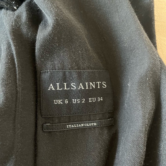 Allsaints asymmetrical wool jacket size 2. - Picture 2 of 4